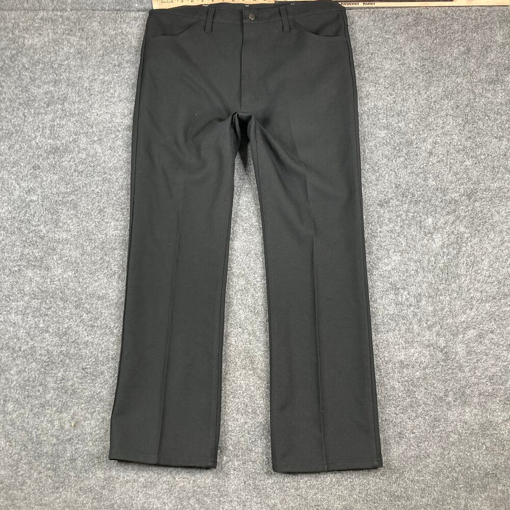Wrangler Pants Mens Size 38x32 Black Dress Slacks Classic Fit Business Casual